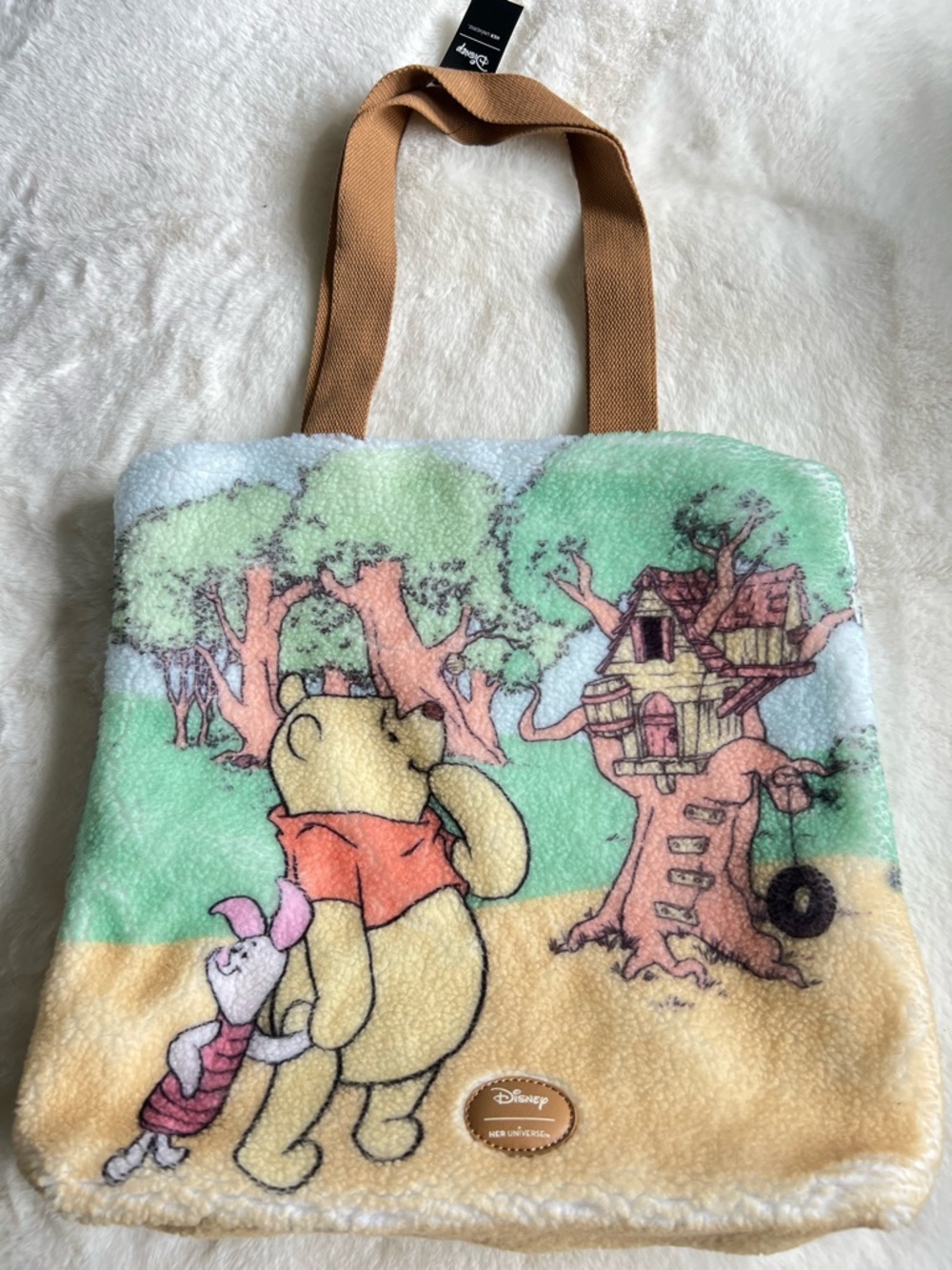 Disney Winnie the Pooh Sherpa Tote Bag Her Universe NWT Piglet Treehouse Plush